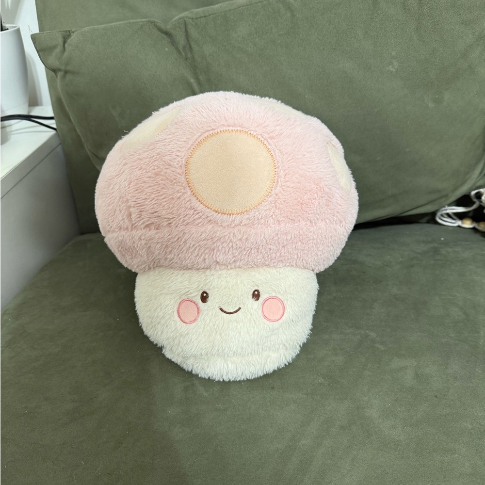 Pink Weighted Mushroom Pillow